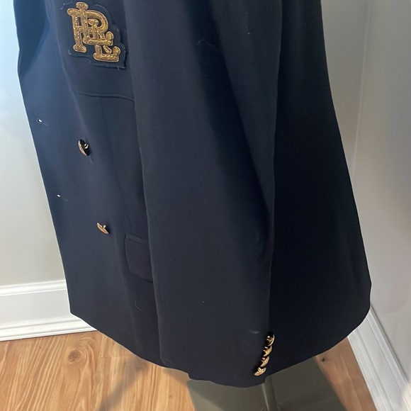 Ralph Lauren Vintage Navy Gold Oversized Blazer 10 and trousers Suit - Picture 7 of 11